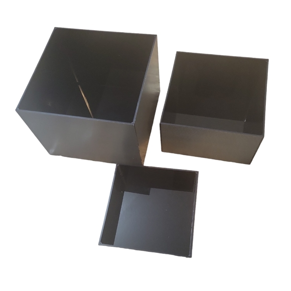 Acrylic Boxes Acrylic Display Nesting Cubes 5 Sided with Hollow Bottoms Display - Picture 2 of 5